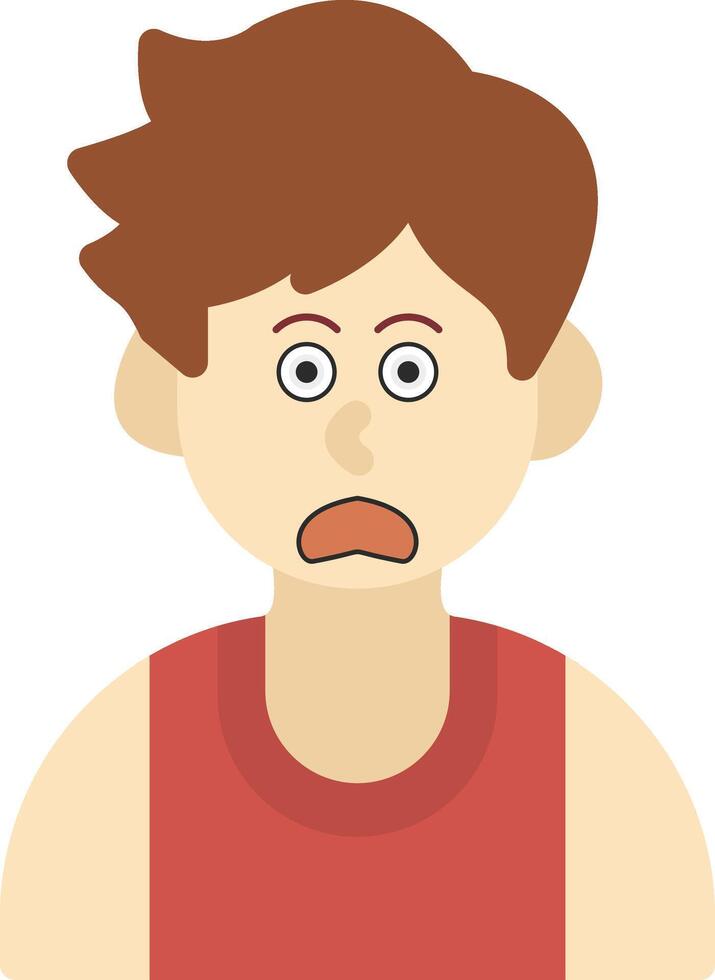 Fearful Expression Flat Icon vector