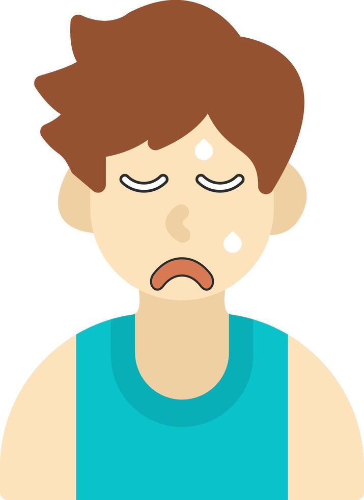 Hot Sweat Face Flat Emoji vector