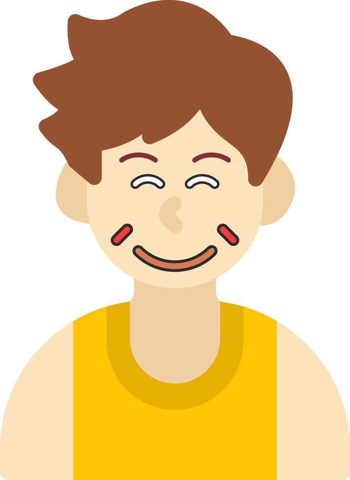 Boy Face Full of Joy Icon vector