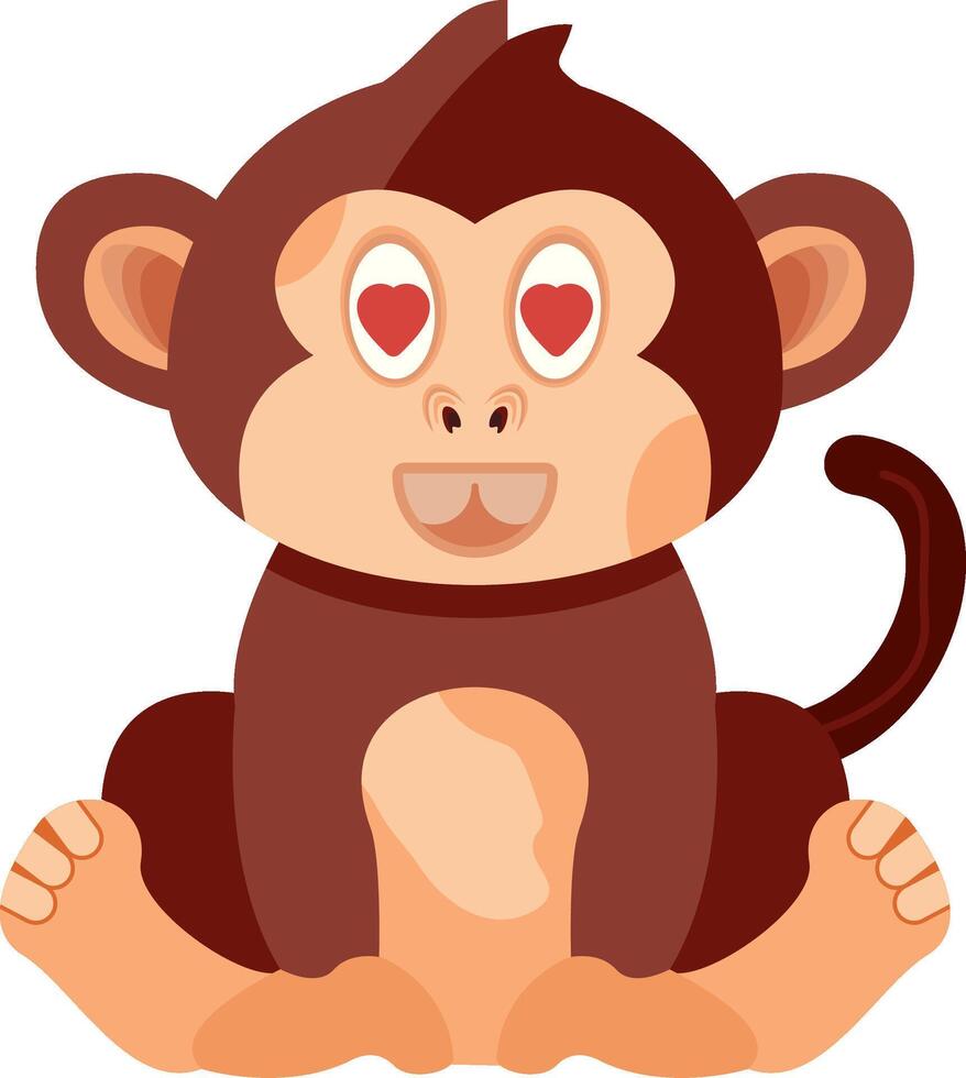 In Love Monkey with Hearts Icon vector