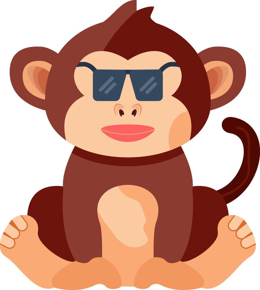 Cool Monkey with Sunglasses Icon vector