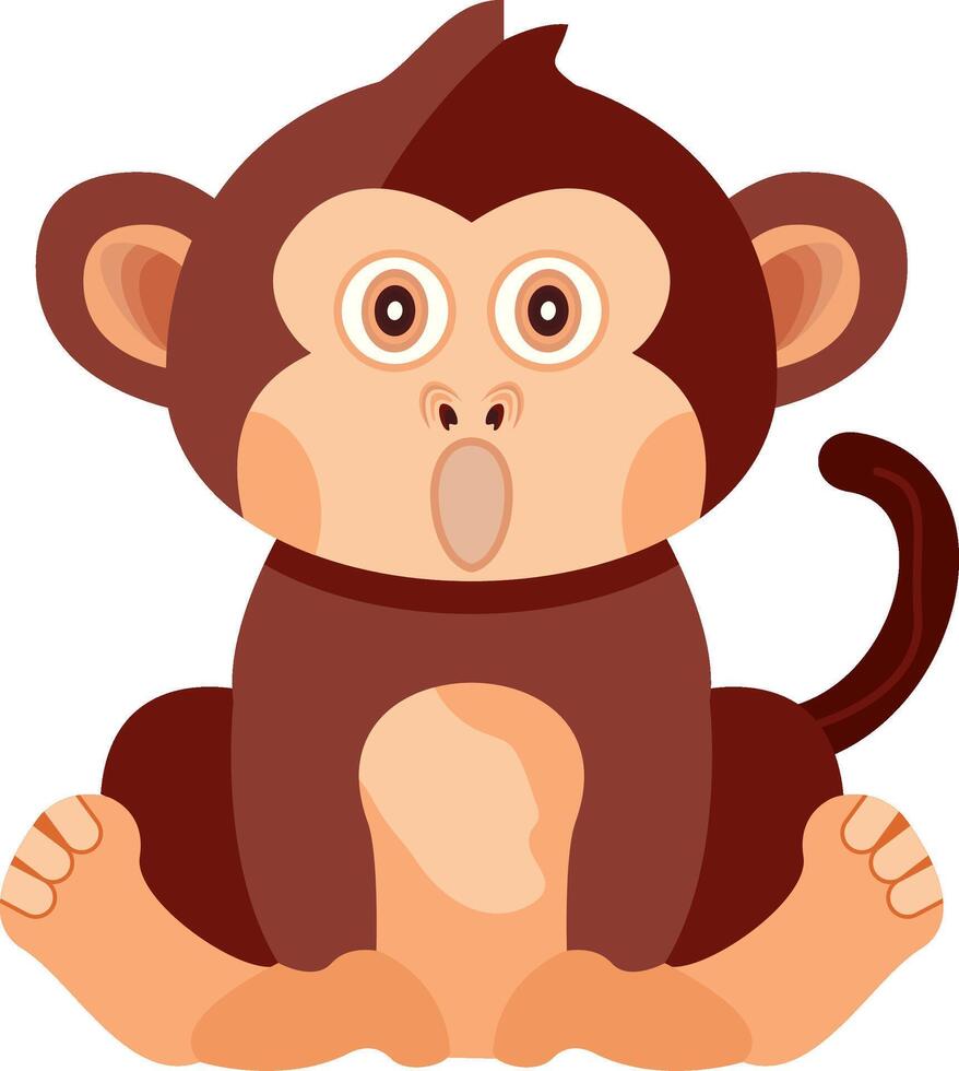Shocked Monkey with Raised Eyebrows vector