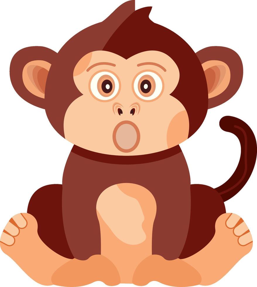 Surprised Monkey with Wide Eyes vector