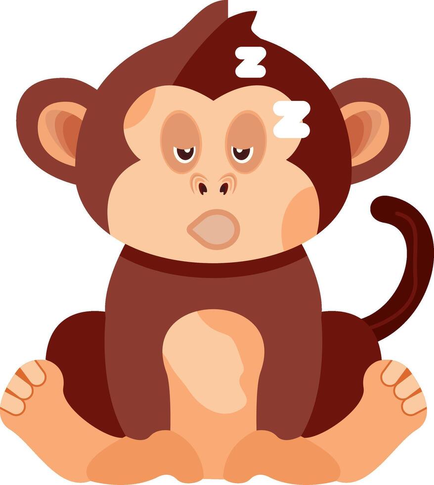 Sleeping Monkey on Pillow vector