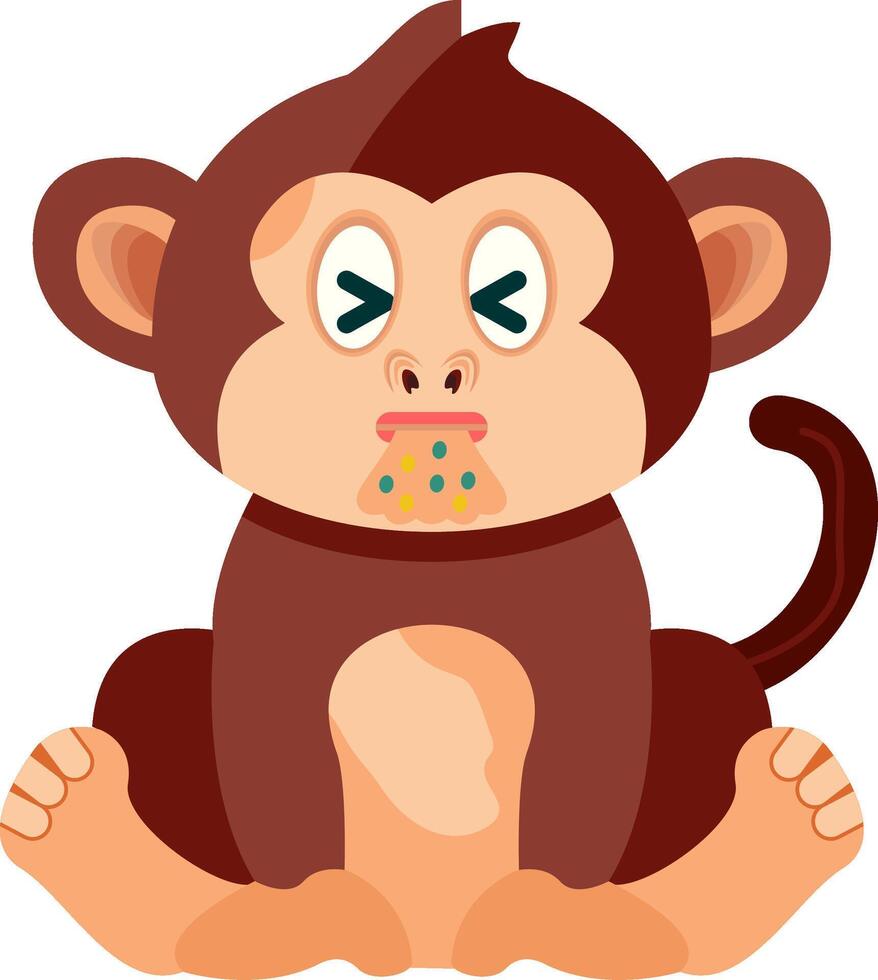 Vomiting Monkey Green Face vector