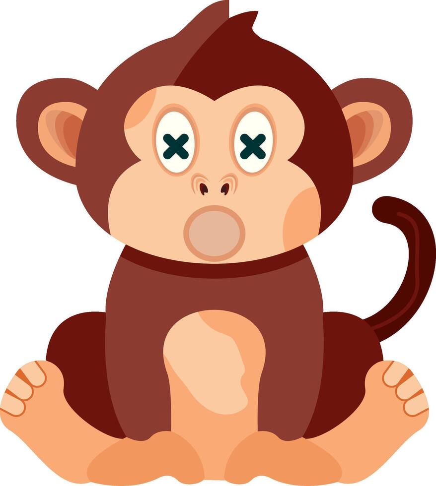 Dizzy Monkey with Spinning Eyes Icon vector
