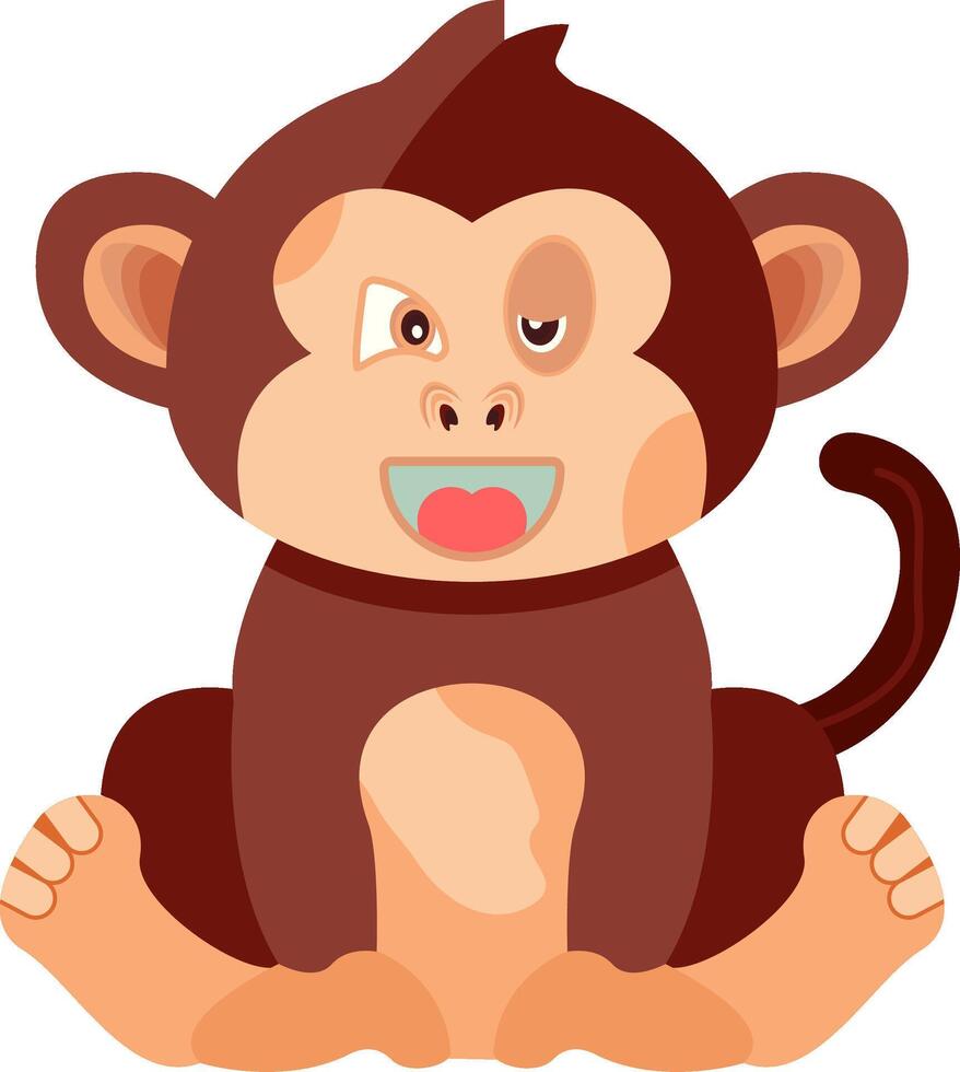 Naughty Monkey with Grin Icon vector