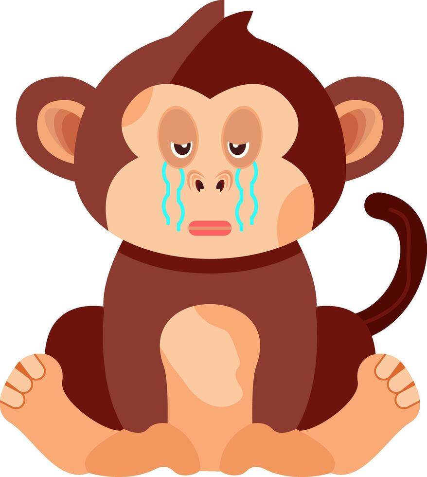 Loudly Crying Monkey Emoji vector