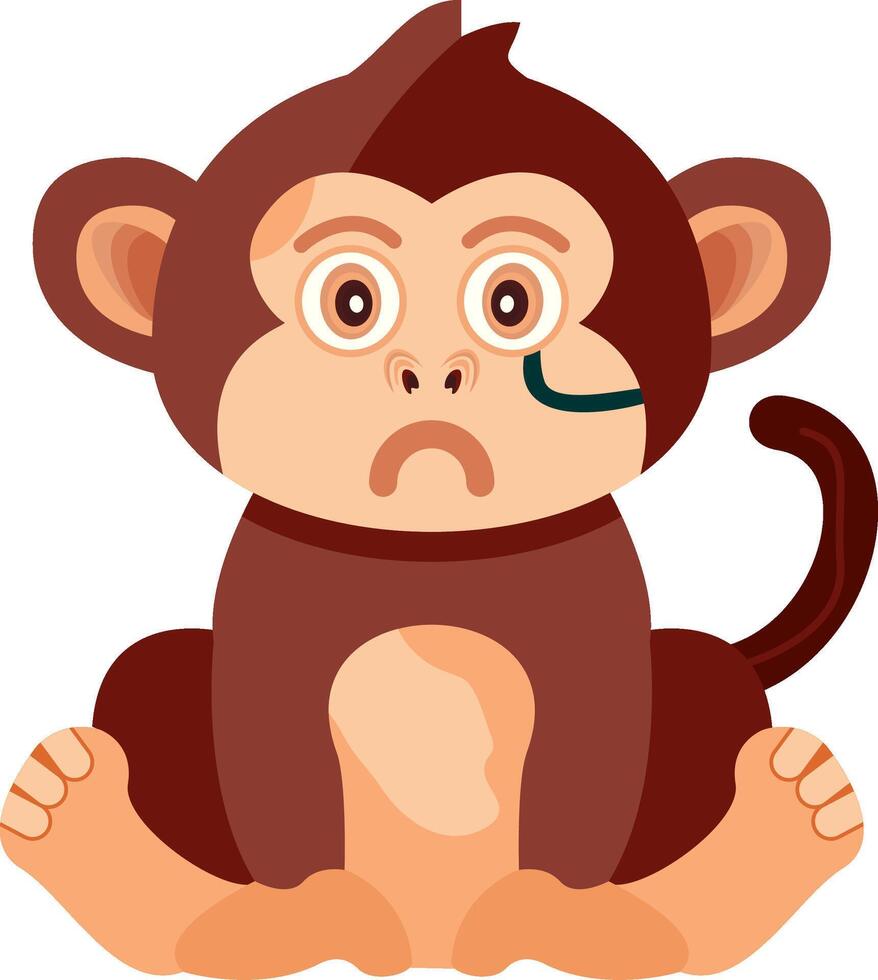 Detective Monkey with Hat and Glass vector
