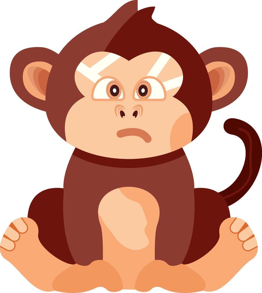 Monkey with Head Bandage Flat Icon vector