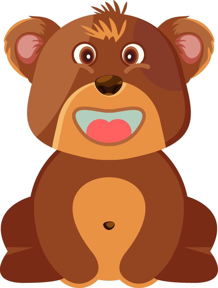 Sportive Bear Playful Face Flat Icon vector