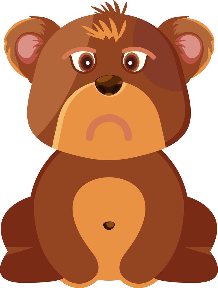 Pouting Bear Expression Icon vector