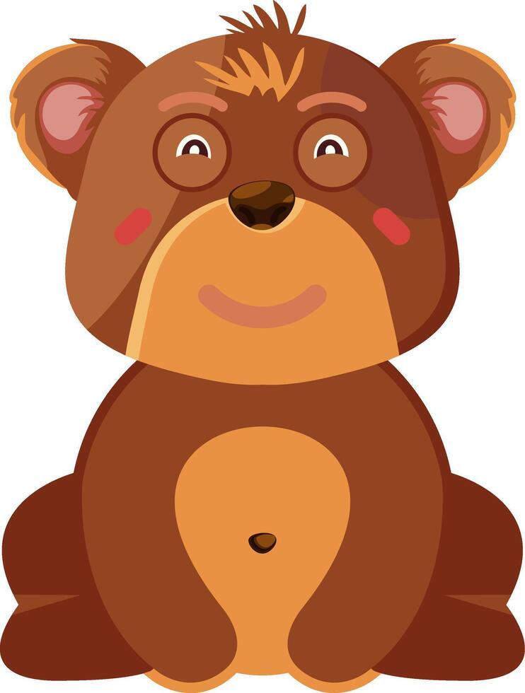 Joyful Laughing Bear Face Flat Icon vector