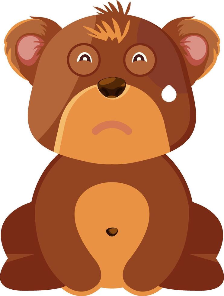 Cold Sweat Bear Face Flat Icon vector