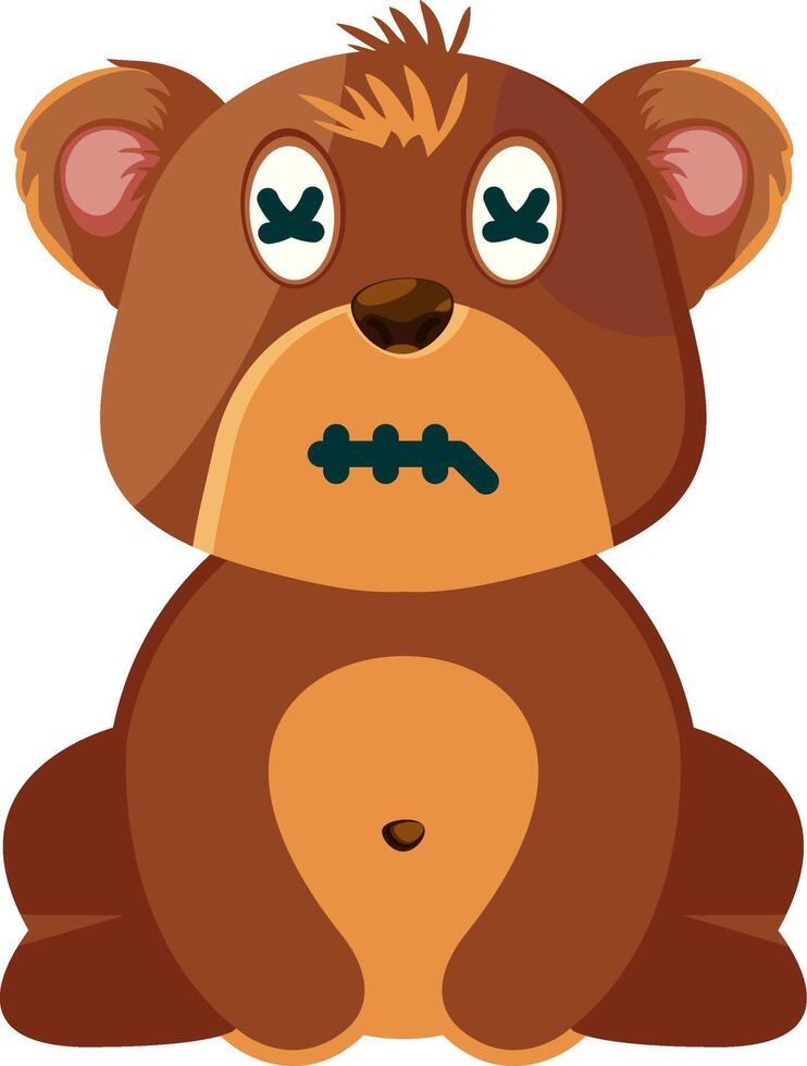 Zipper Mouth Bear Flat Icon vector