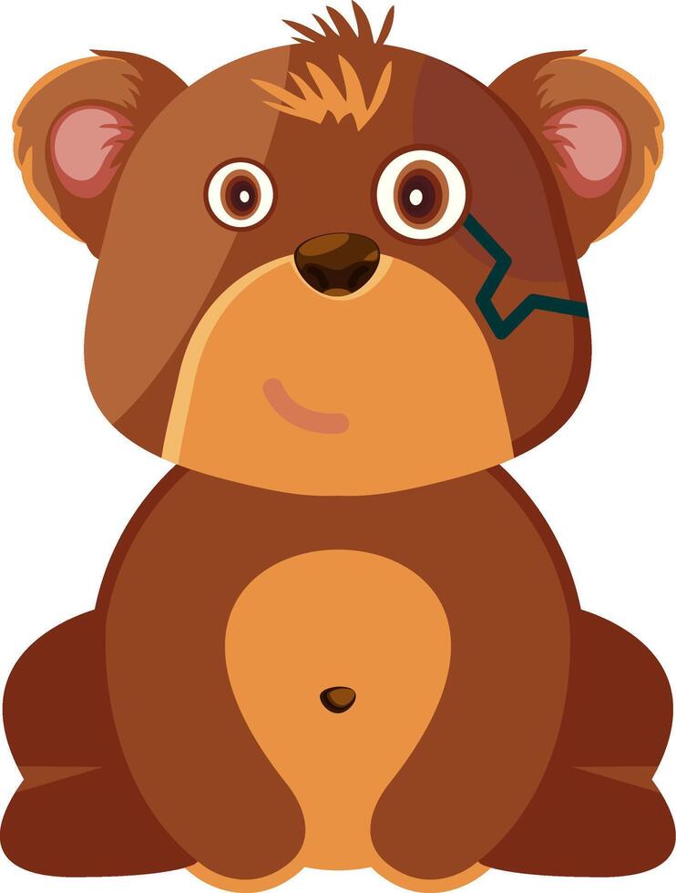 Monocle Bear Face Elegant Flat Icon vector