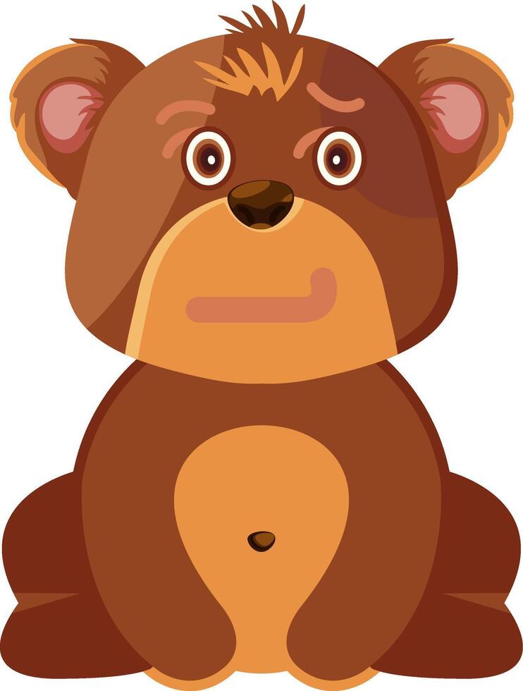 Smirking Bear Face Colourful Icon vector
