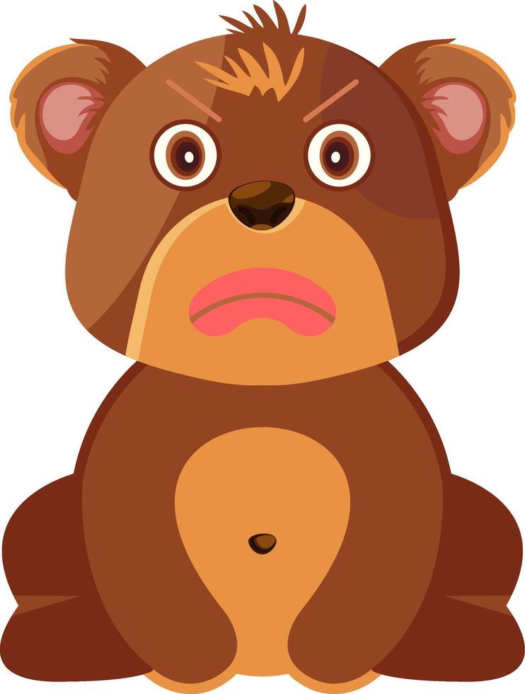 Angry Bear Expression Flat vector