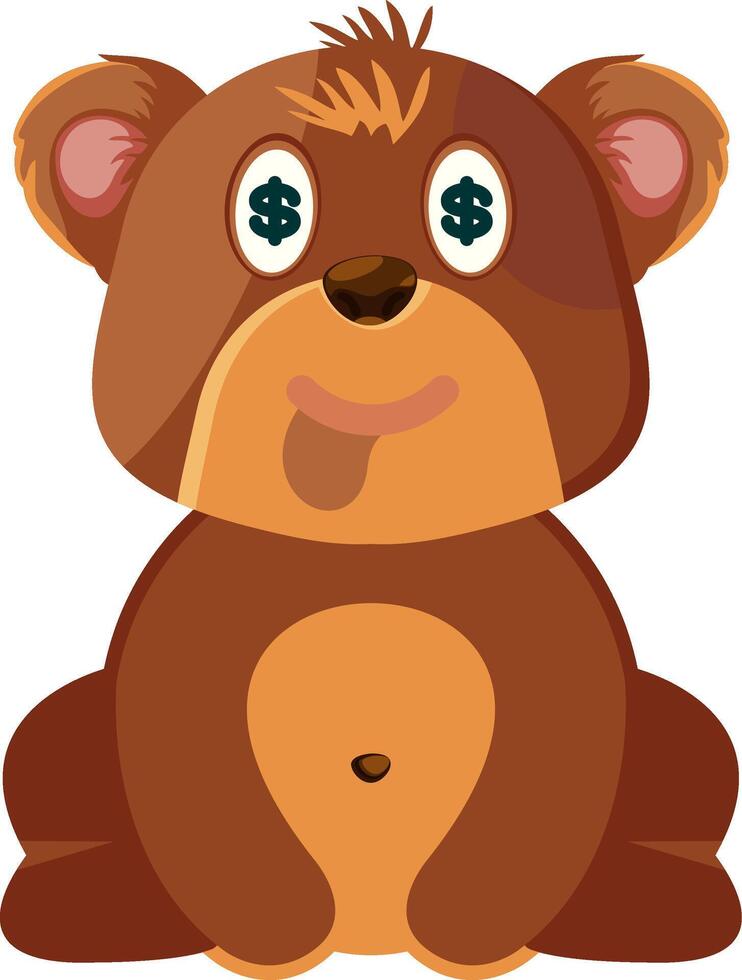 Greedy Bear Expression Art vector