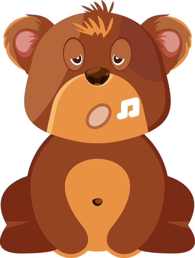 Singing Bear Happy Face Flat Icon vector