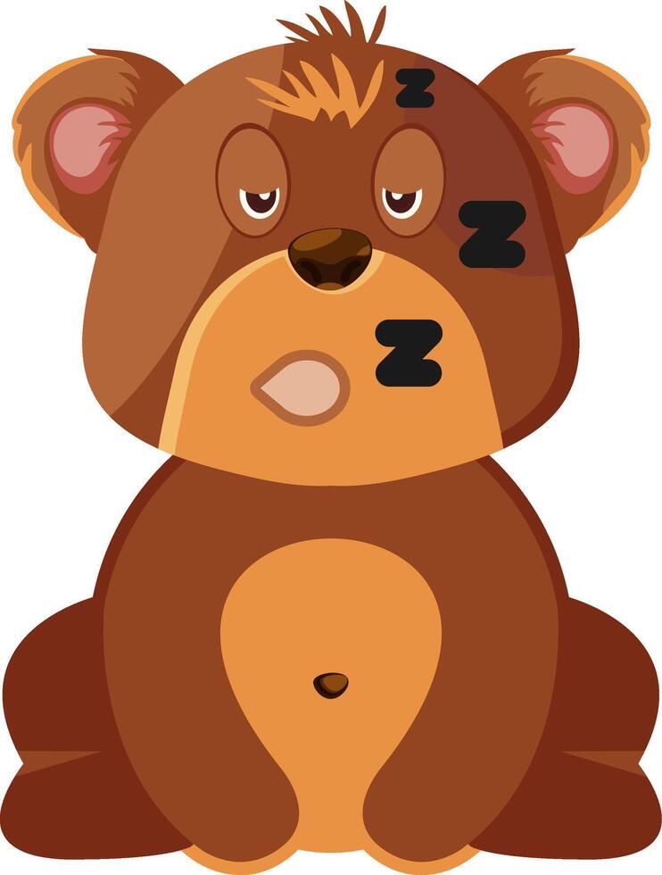 Sleeping Bear Emoji Design vector