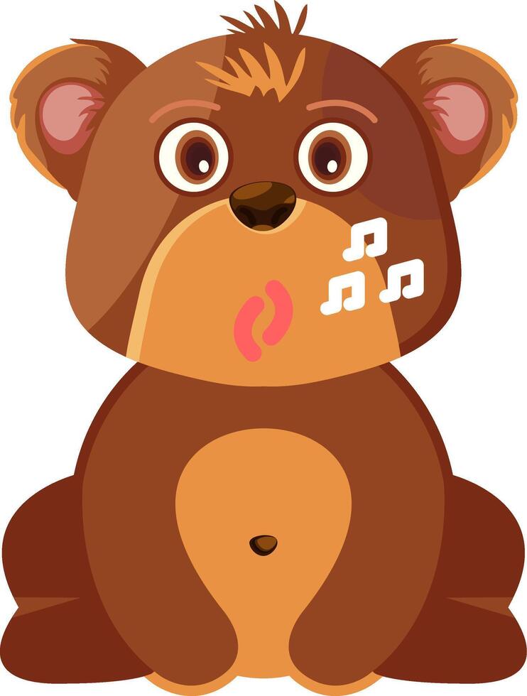 Whistling Bear Face Icon vector