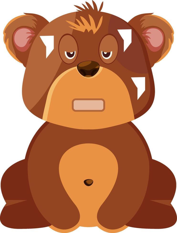 Cold Feeling Bear Flat Icon vector