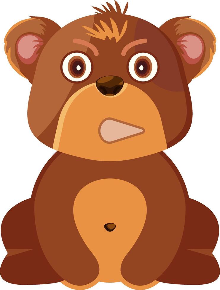 Grimacing Bear Face Emoji vector