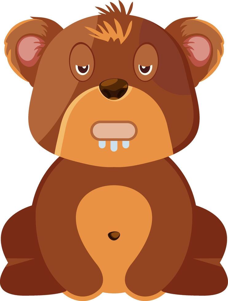 Drooling Bear Face Emoji Icon Art vector