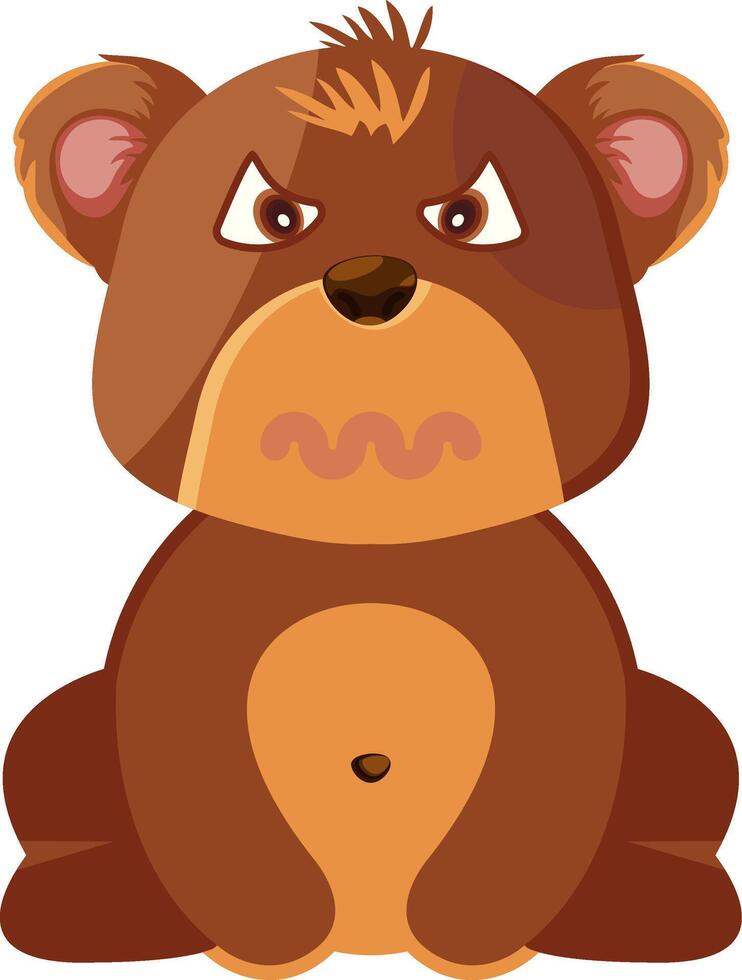 Disgusted Bear Flat Mood Icon Art vector