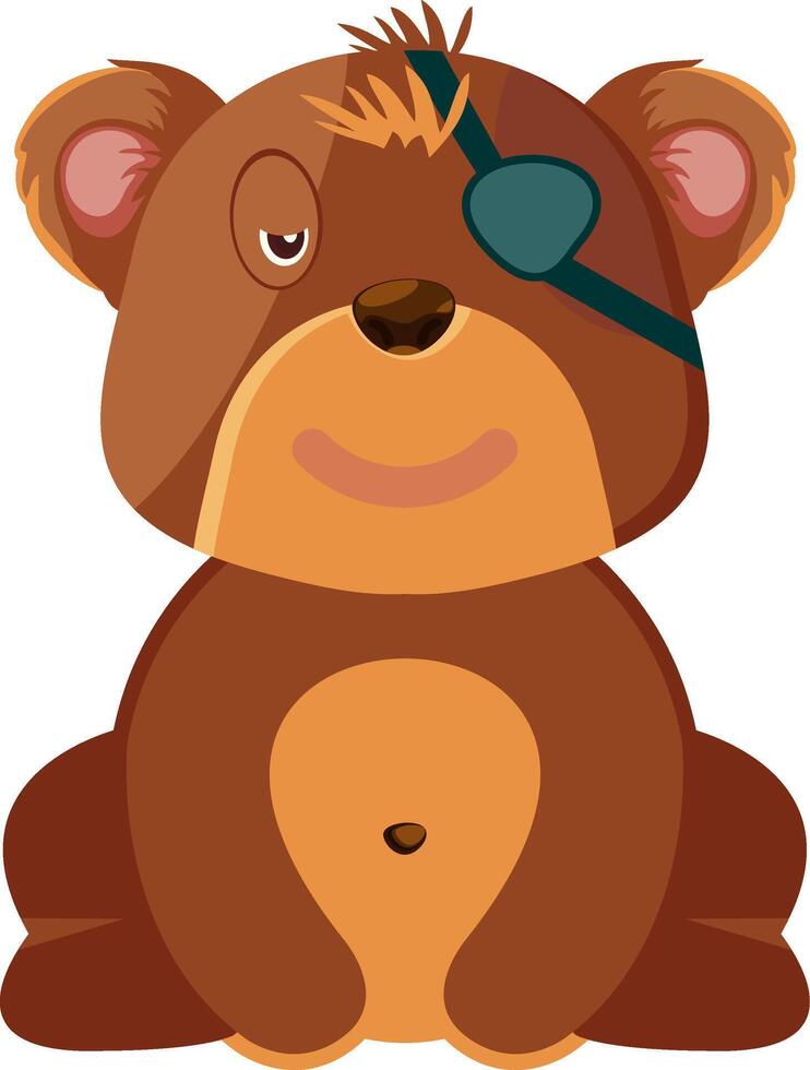 Pirate Bear Face Cartoon Art vector