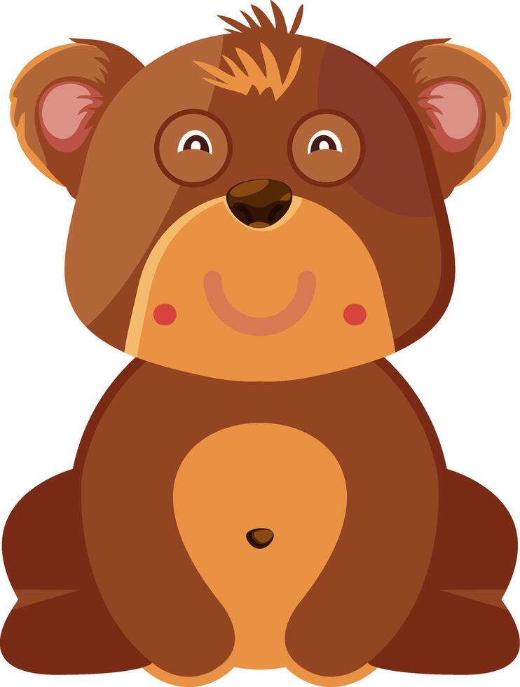 Blushing Bear Face Cute Flat Icon vector