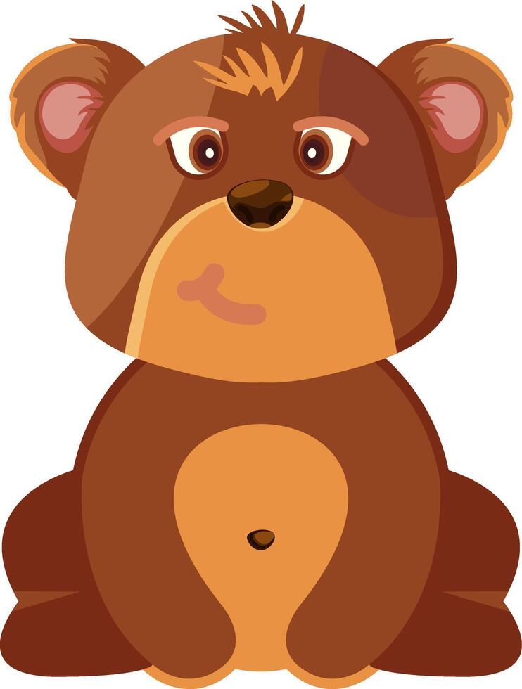 Wry Smiling Bear Flat Emoji Icon vector