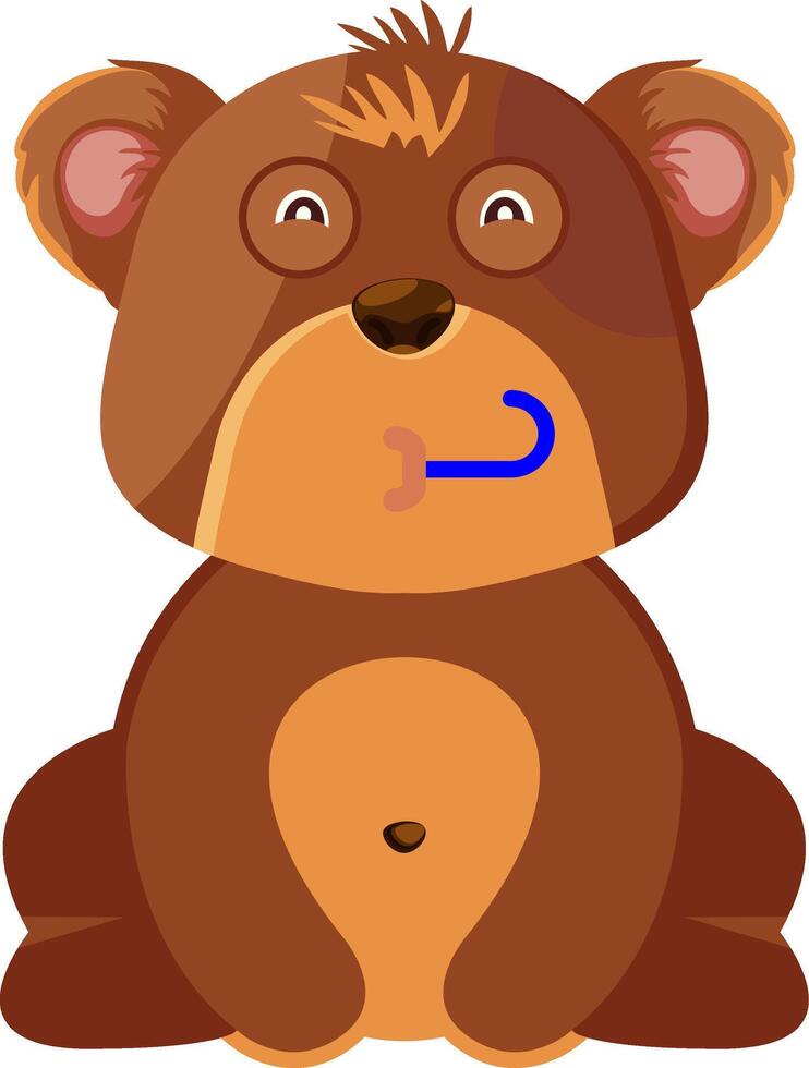 Congratulating Bear Face Flat Design vector