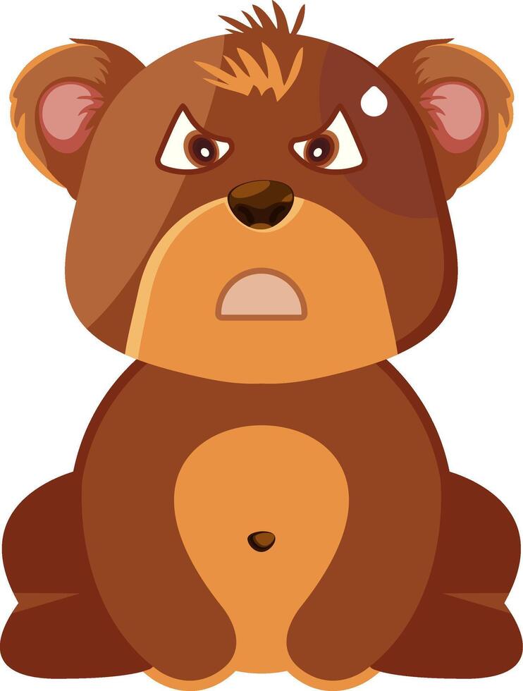 Sad but Relieved Bear Emoji vector