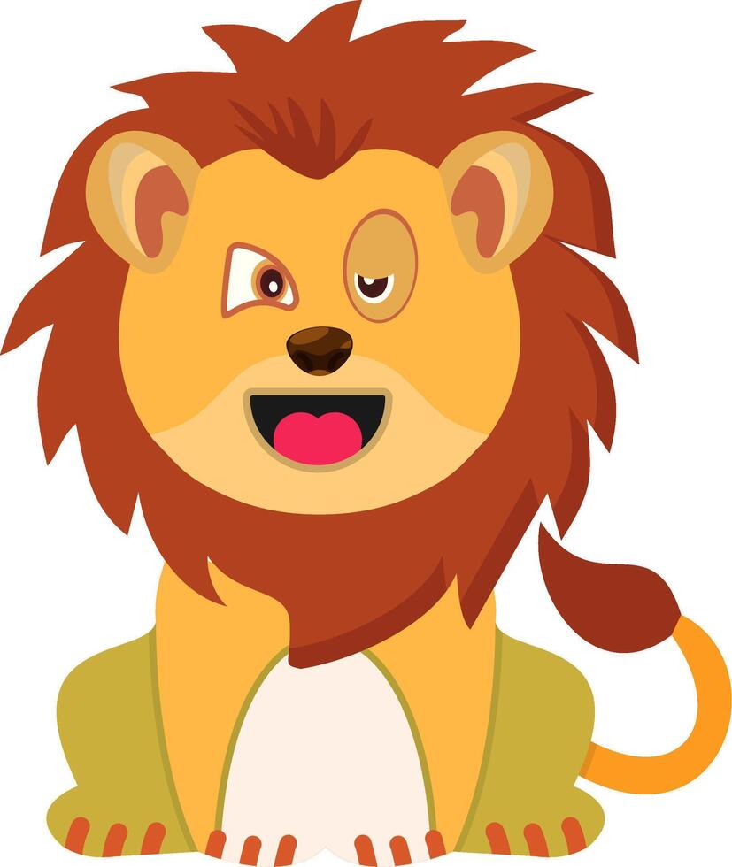 Naughty Lion Cheeky Face Icon Art vector