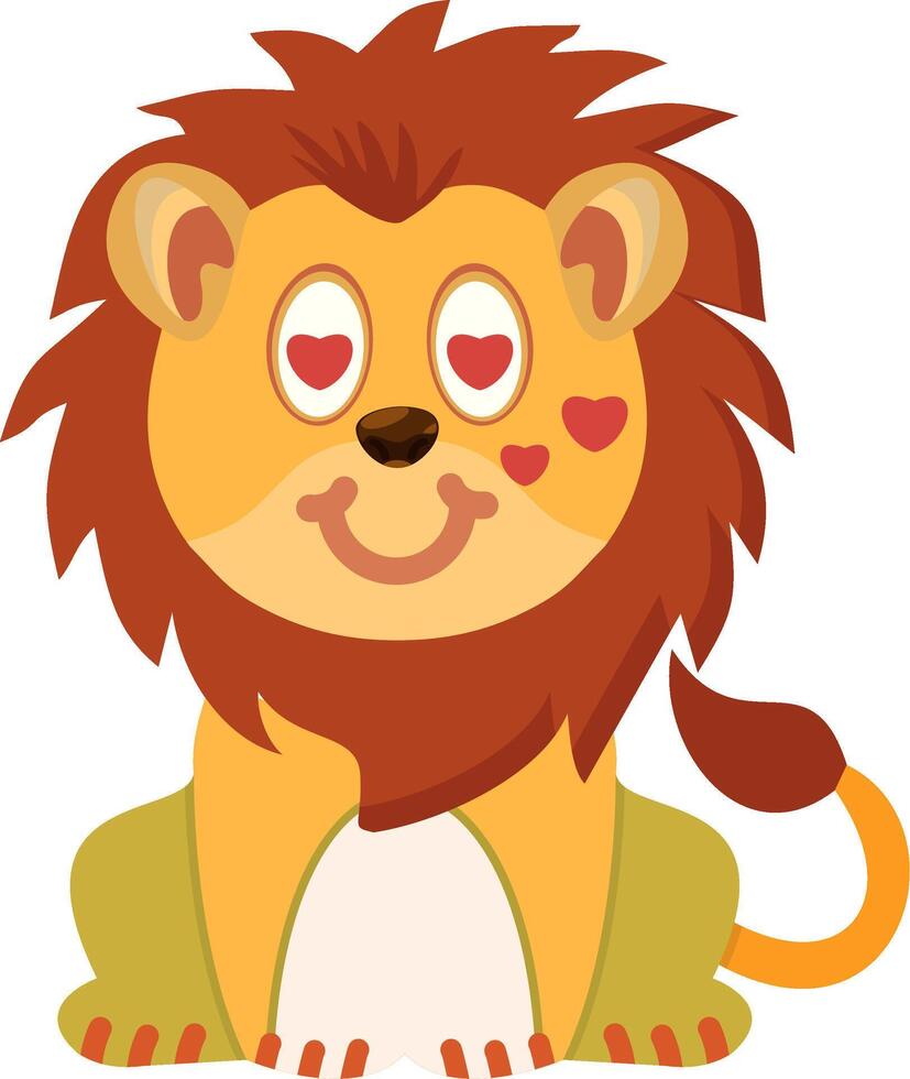 Lion Smiling With Heart Eyes Emoji vector