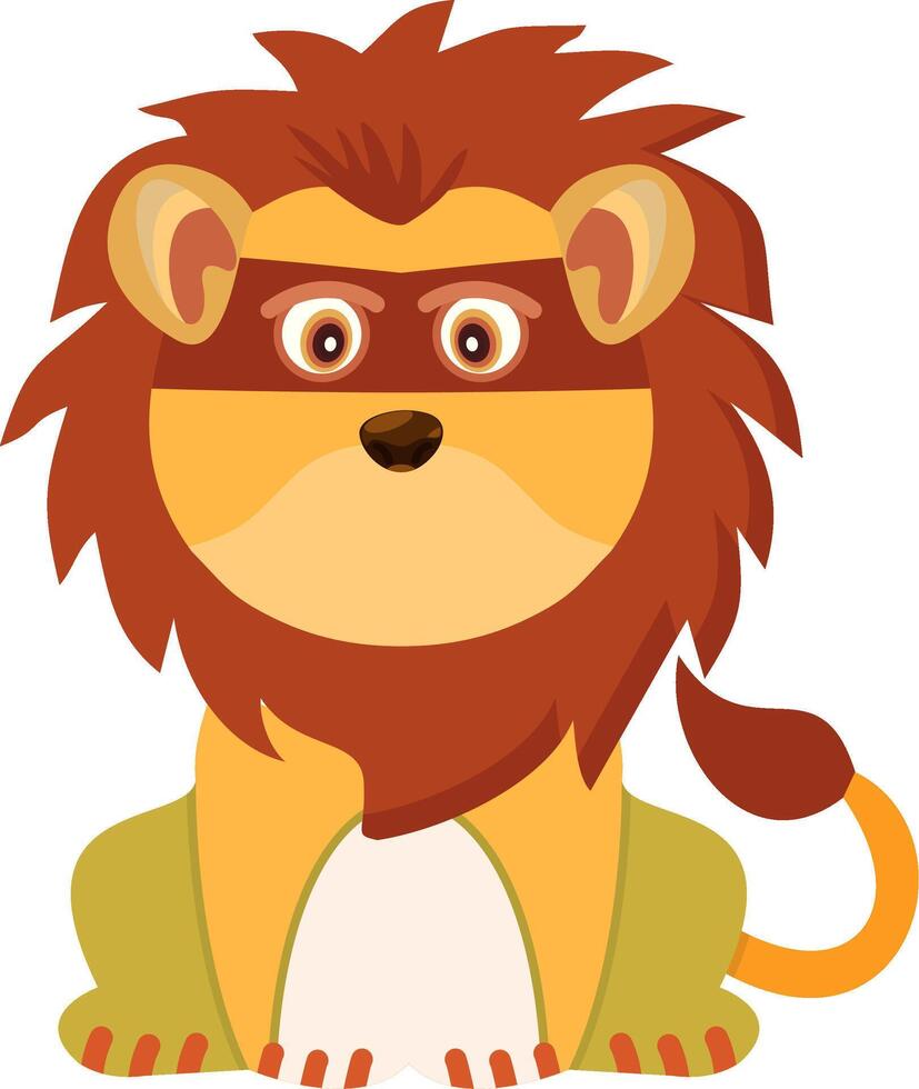 Lion Ninja Mask Cartoon Icon Style vector