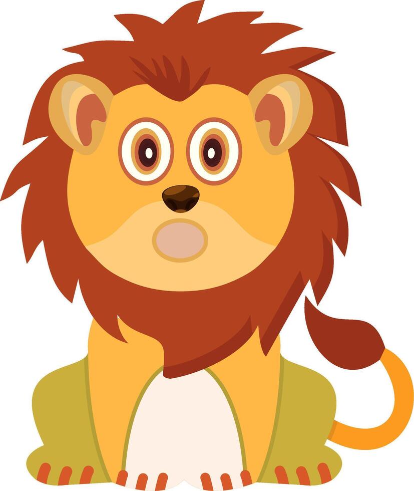 Astonished Lion Eyes Wide Open Icon vector