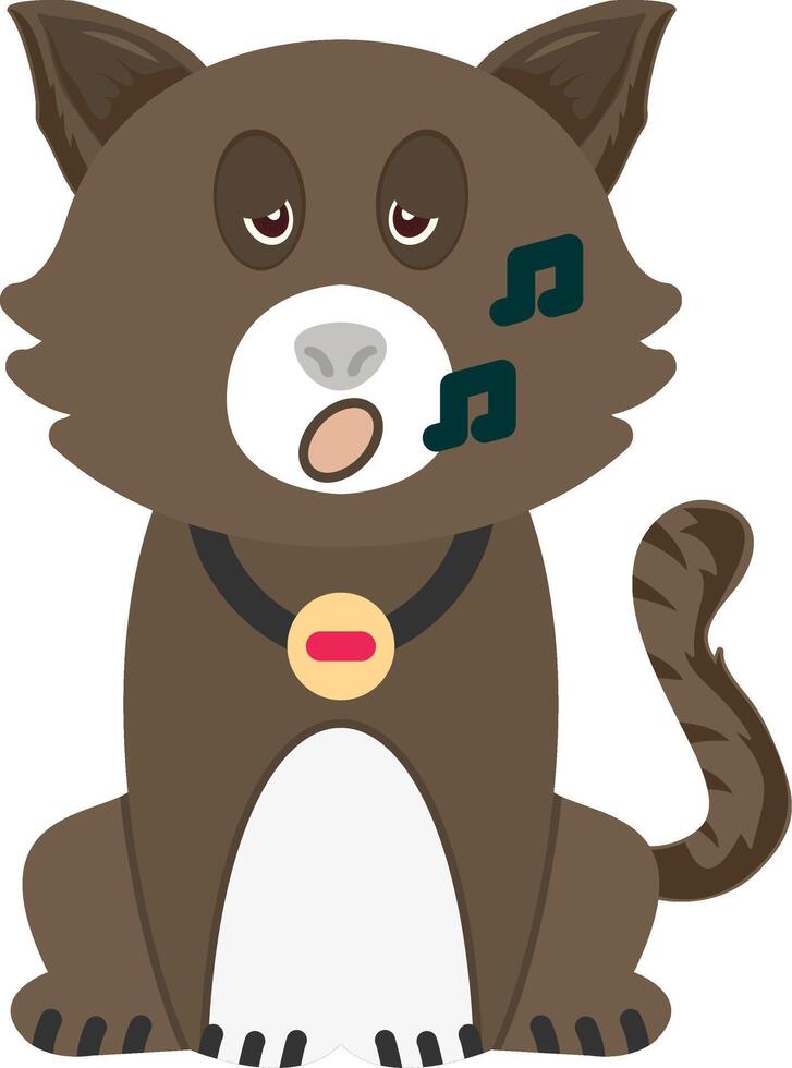 Singing Cat Music Expression vector