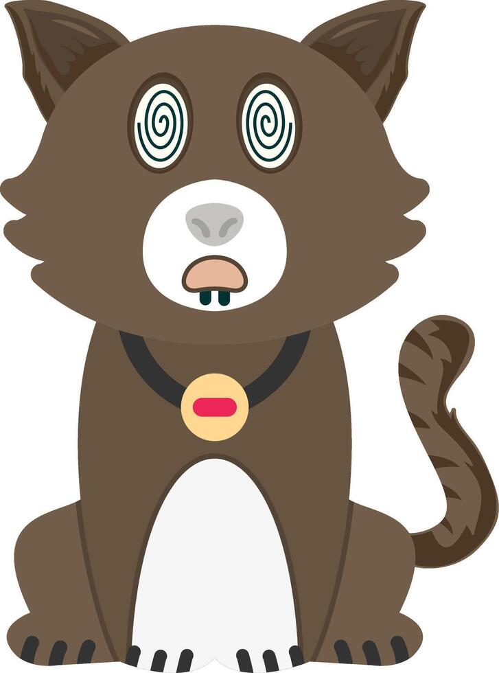 Dazed Cat Confused Emoji Design vector
