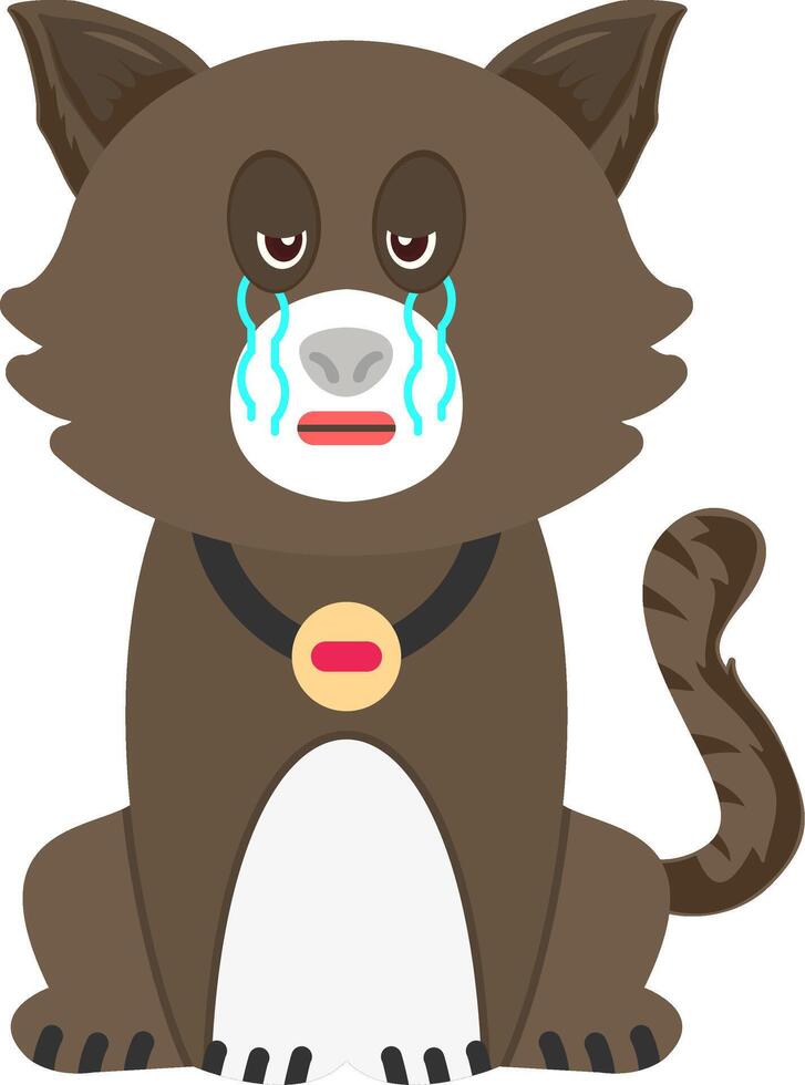 Loudly Crying Cat Emoji Face vector