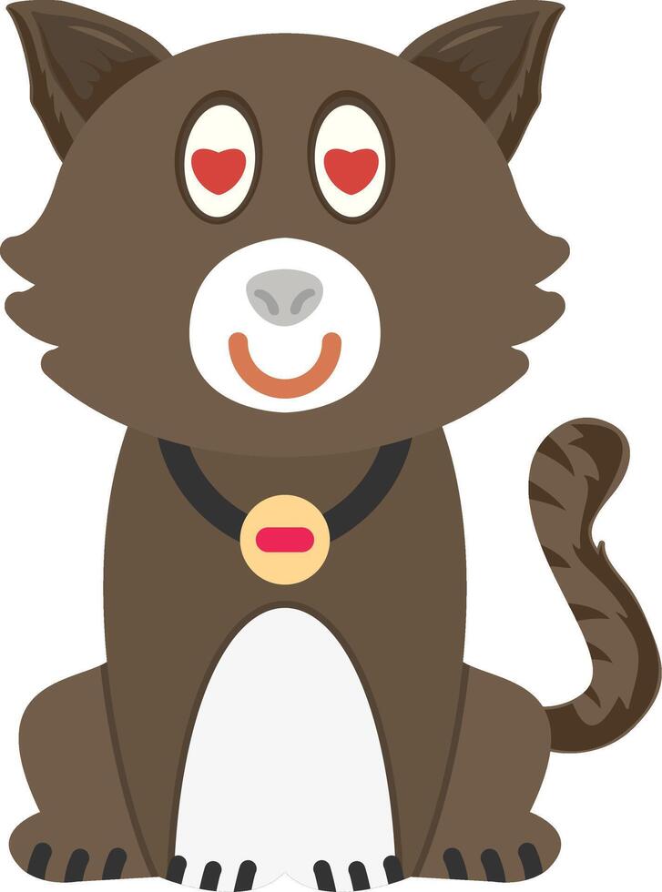 Love Eyes Cat Smiling Face vector