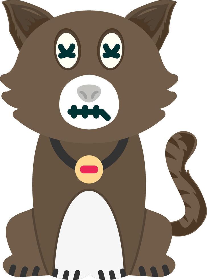 Zipper Mouth Cat Emoji Design vector