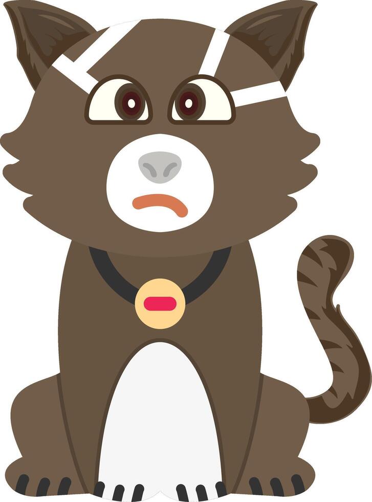Cat With Head Bandage Icon vector