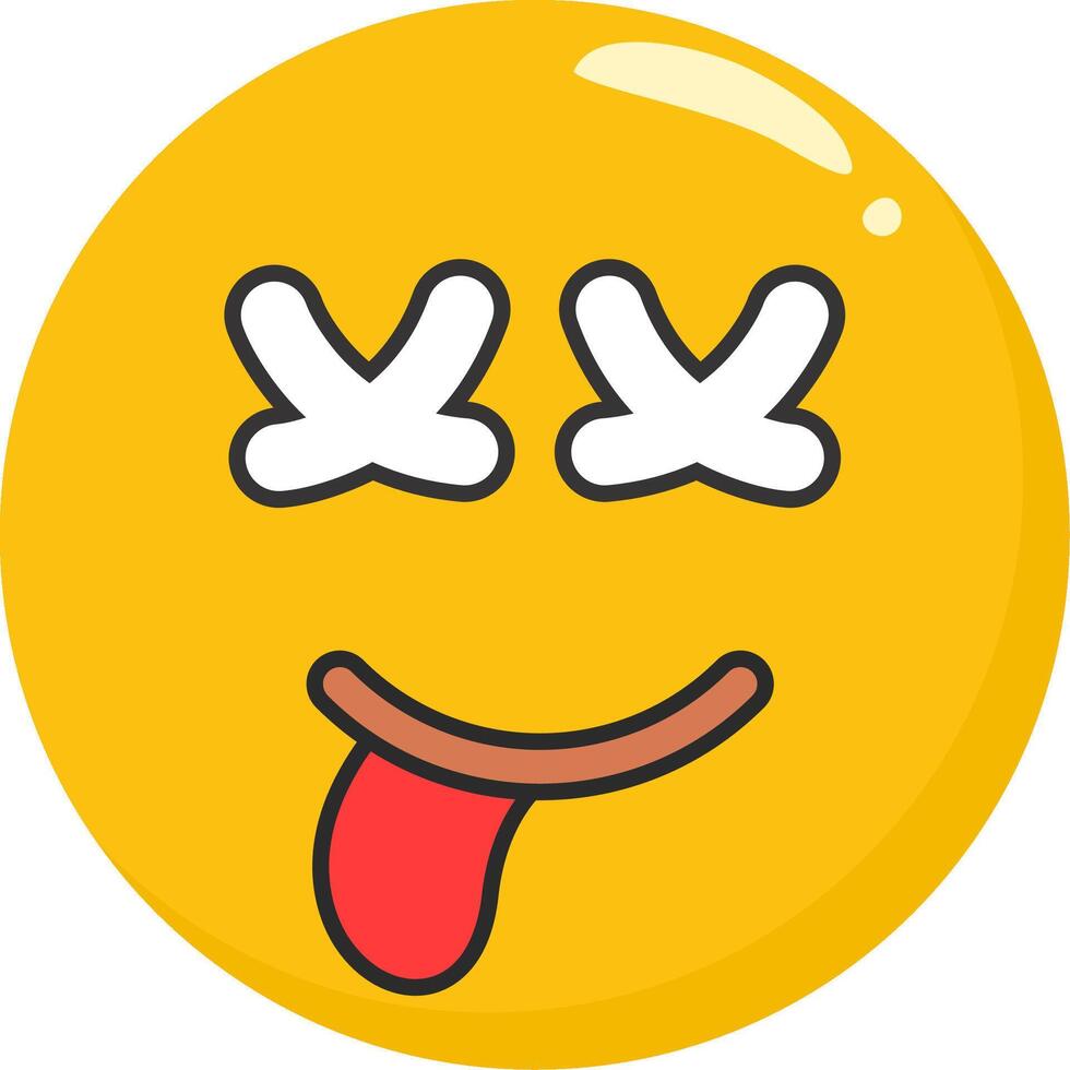 Dead Emoji Skull Style Illustration vector