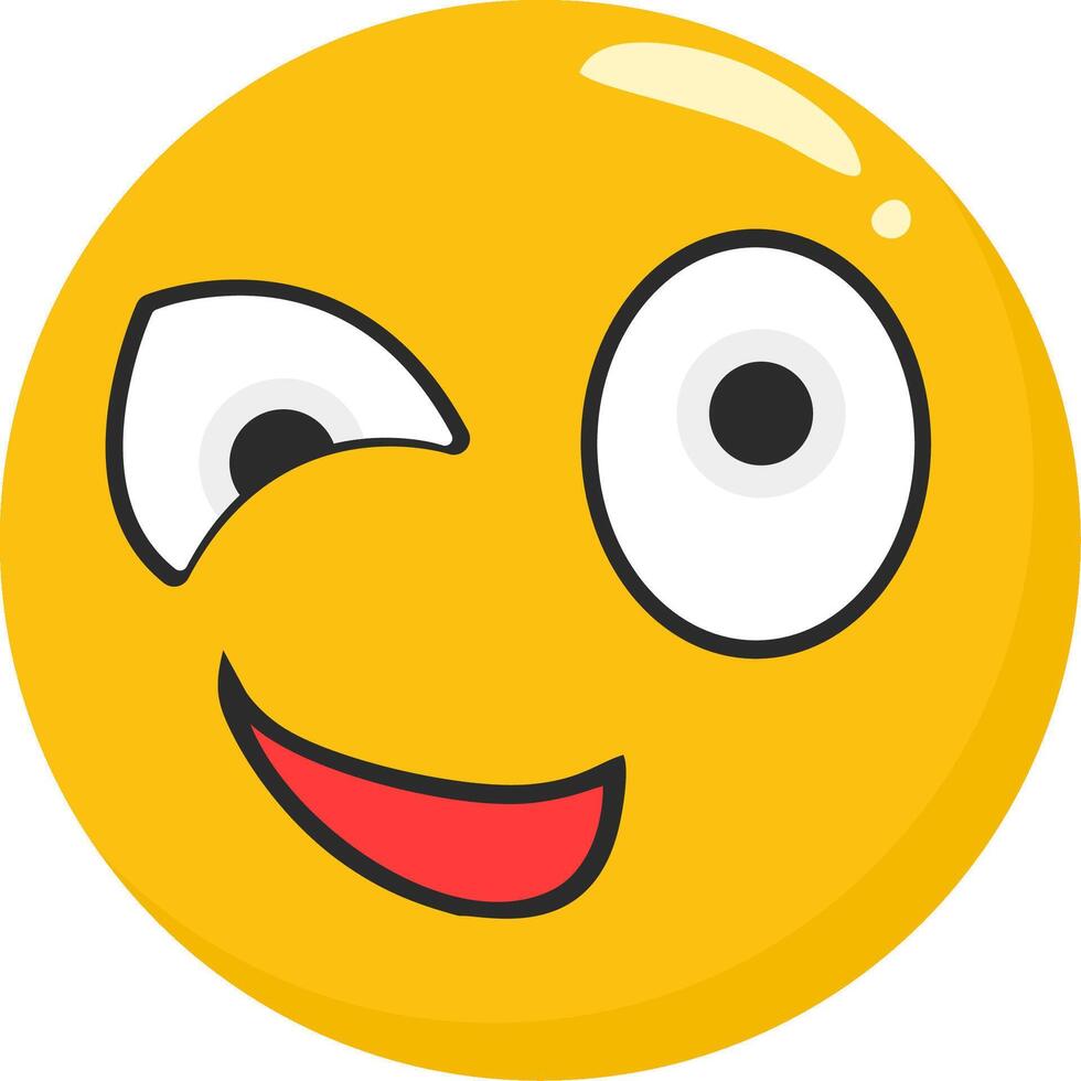 Wink Emoji Colorful Flat Icon vector