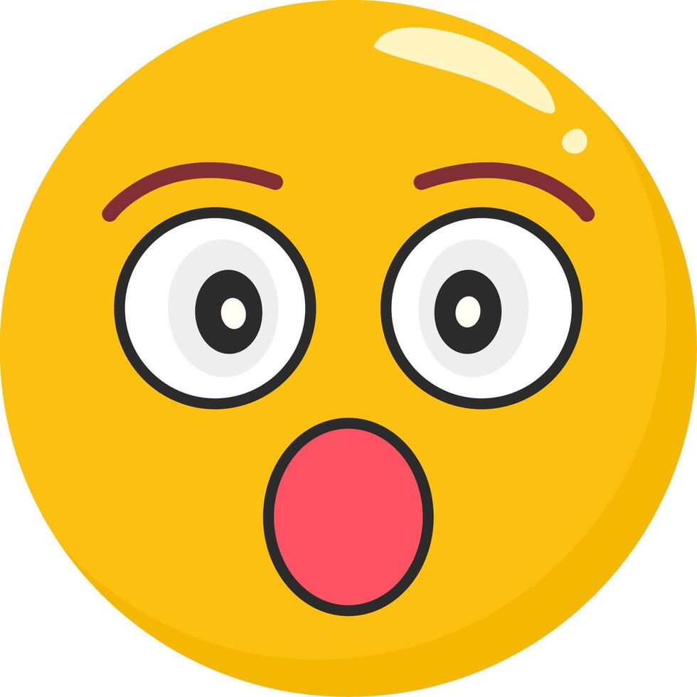 Surprised Face Emoji Flat Icon vector