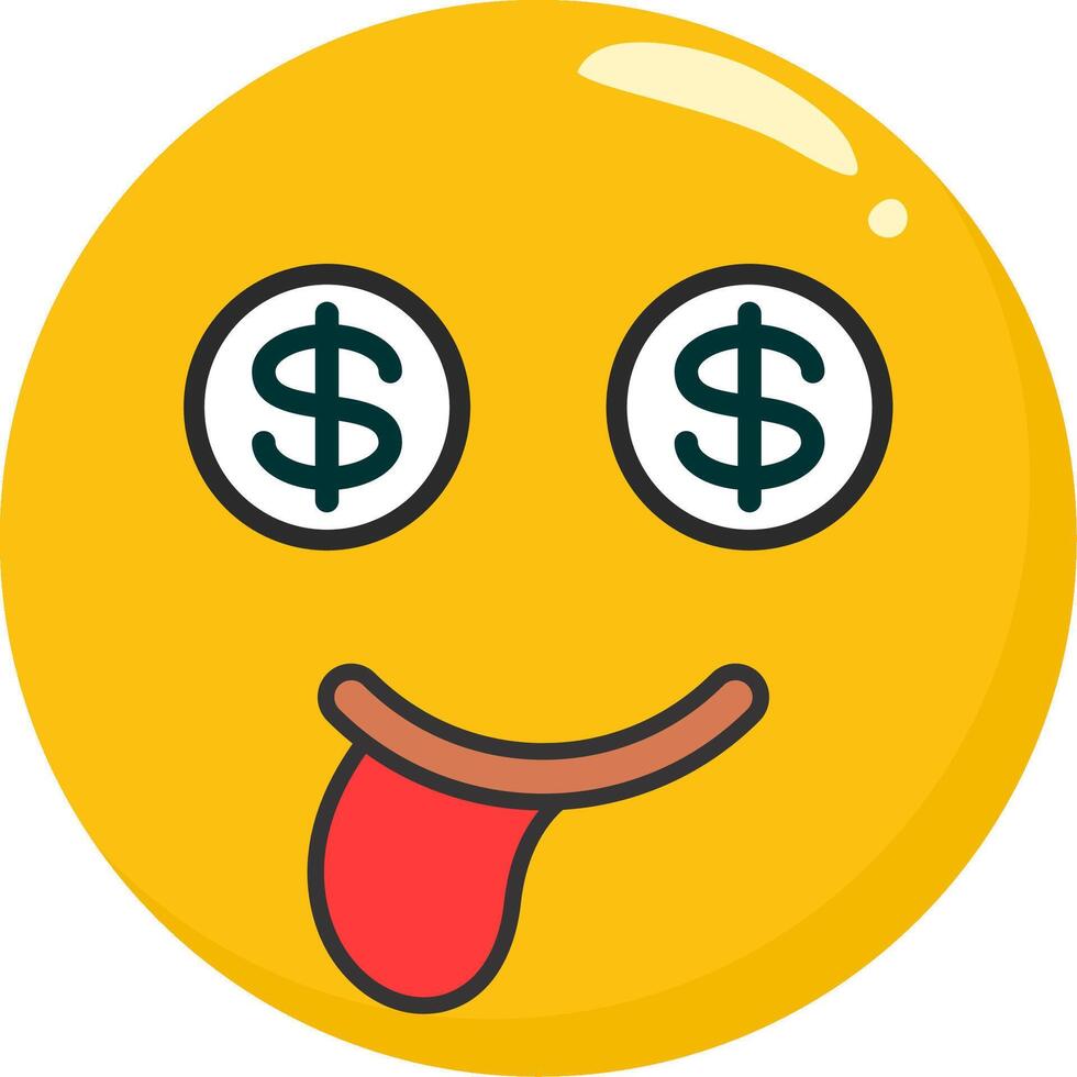 Greedy Face Emoji Icon vector