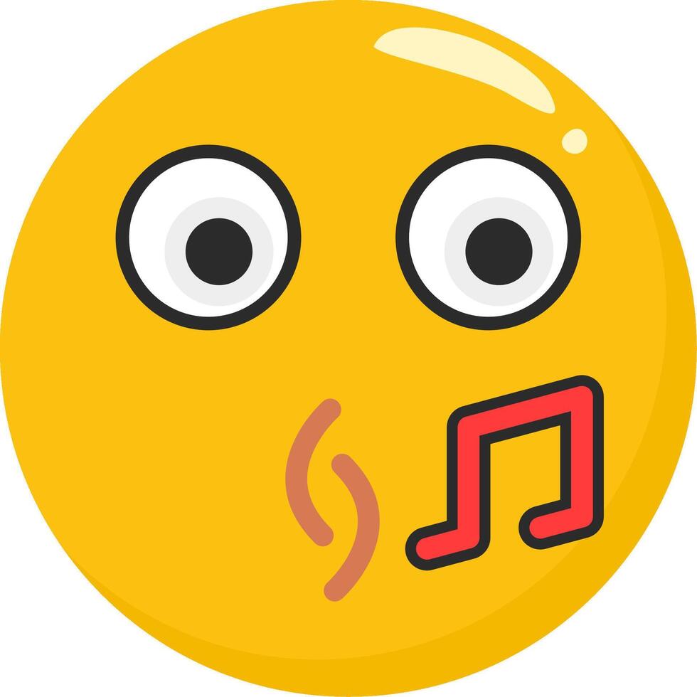 Whistle Face Emoji Design vector